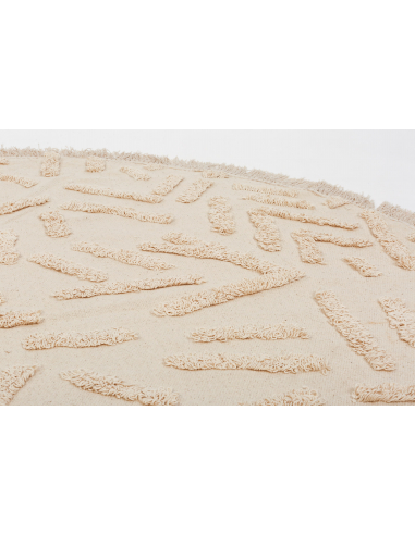 Alfombra hilos trazos beige Ø 150 cm