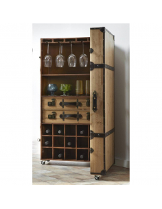 Mueble bar madera natural