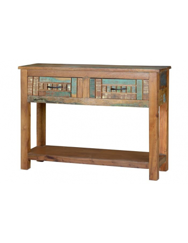 Consola Madera Reciclada 2 Cajones