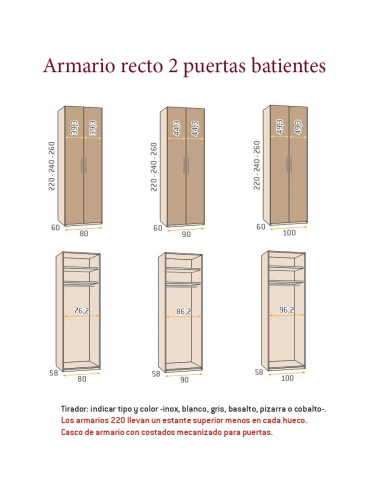 Armario recto 2 puertas batientes Armario recto 2 puertas batientes