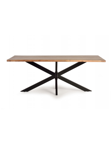 Mesa de comedor acacia y metal 200 cm