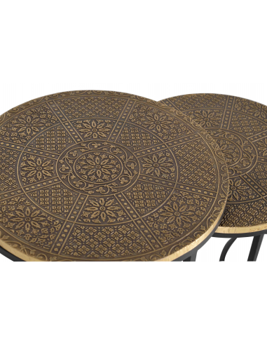 Set 3 mesas de centro nido metal y...