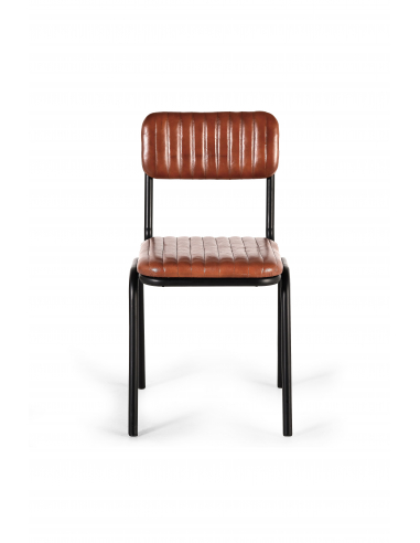 Set dos Sillas en piel y metal retro