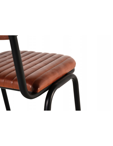 Set dos Sillas en piel y metal retro