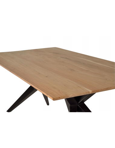 Mesa de comedor fija acacia y metal...