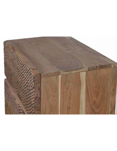 Mesita de noche dos cajones en acacia...