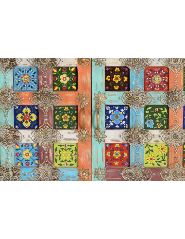 Aparador dos puertas multicolor base...