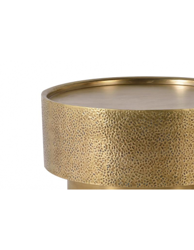 Mesa circular centro metal dorado