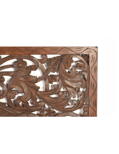 Cabecero madera natural tallado a mano