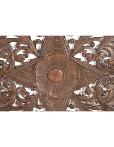 Cabecero madera natural tallado a mano