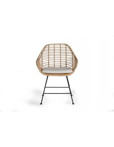 Set 2 sillas rattán y metal