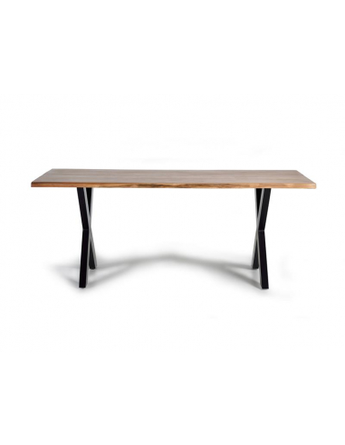Mesa de comedor fija madera y metal X...