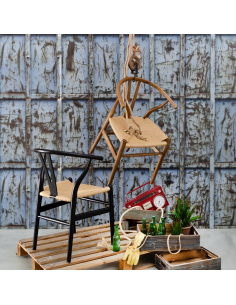 Silla marrón madera de abedul 2