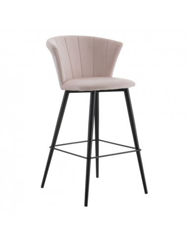 Set dos Taburetes terciopelo rosa metal