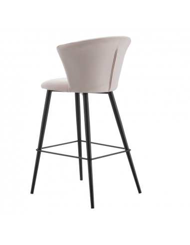 Set dos Taburetes terciopelo rosa metal