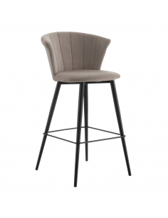 Taburete terciopelo gris metal 2