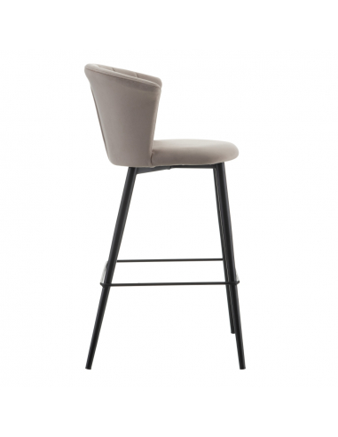 Taburete terciopelo gris metal