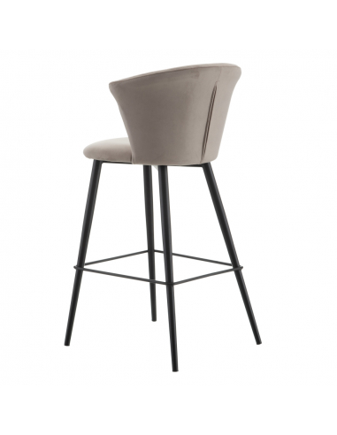 Taburete terciopelo gris metal