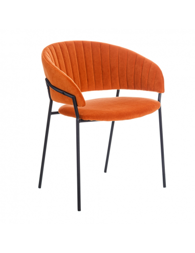 Set dos Sillas teja metal y terciopelo