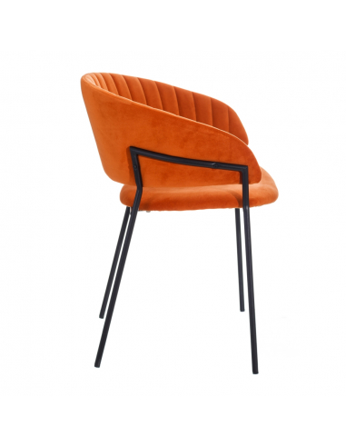 Set dos Sillas teja metal y terciopelo