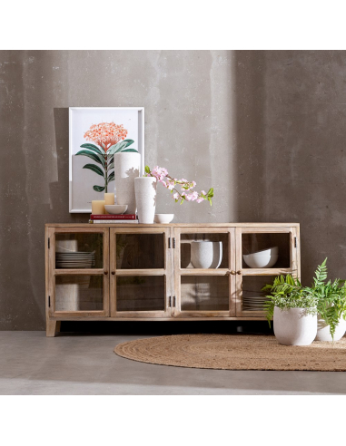 Aparador blanco rozado madera de mango