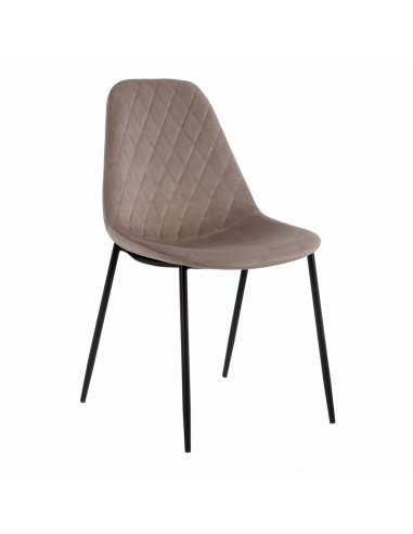 Set cuatro Sillas beige metal-terciopelo