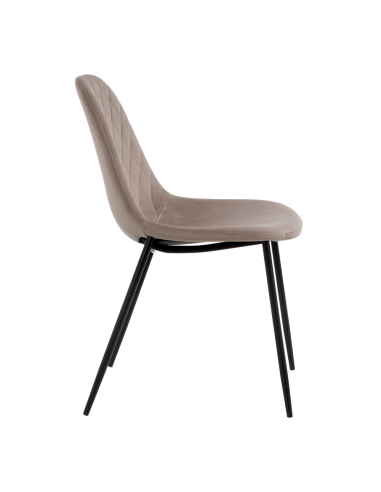 Set cuatro Sillas beige metal-terciopelo