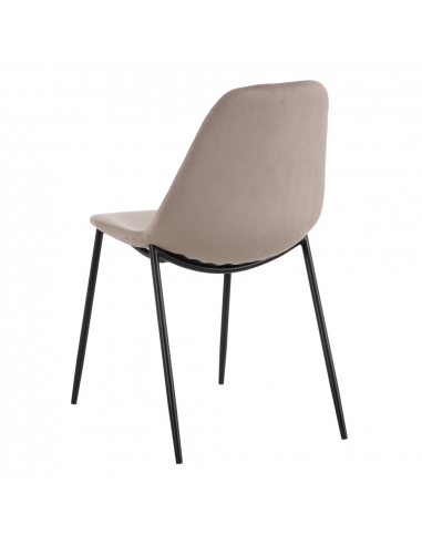 Set cuatro Sillas beige metal-terciopelo
