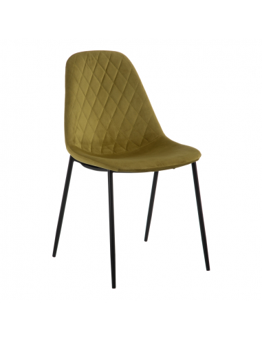 Set cuatro Sillas verde metal-terciopelo