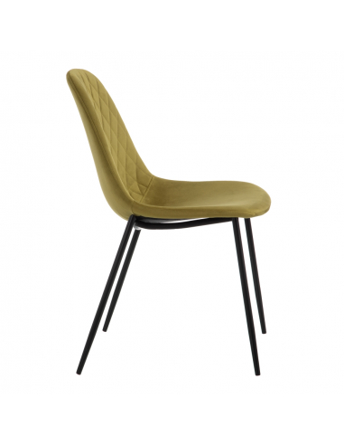 Set cuatro Sillas verde metal-terciopelo