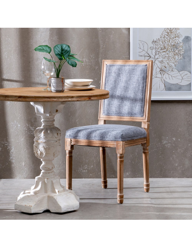 Silla gris madera y textil