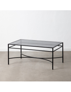 Mesa centro negro metal y...
