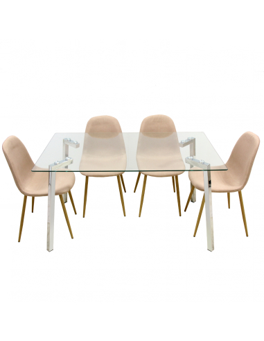 Mesa de comedor sencilla patas metal...