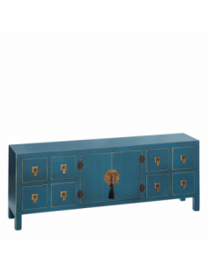 Mueble oriental 8 cajones azul