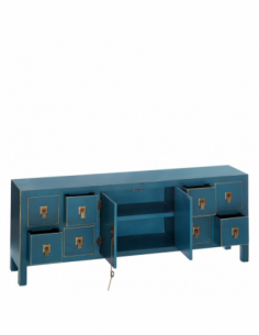 Mueble oriental 8 cajones azul 2
