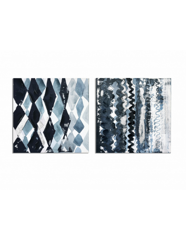 Set 2 lienzos abstractos azul oscuro Set 2 lienzos abstractos azul oscuro