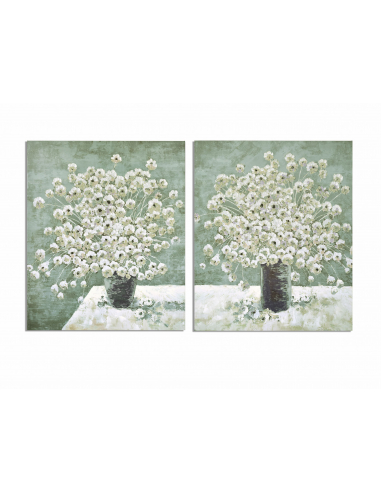 Set 2 lienzos jarrón flores