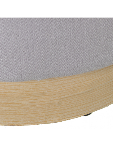 Puff tapizado gris perla terciopelo