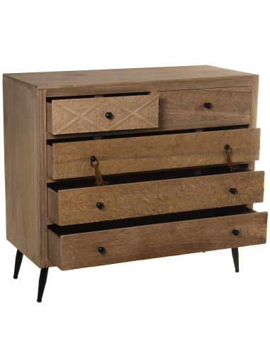 Cómoda madera cinco cajones