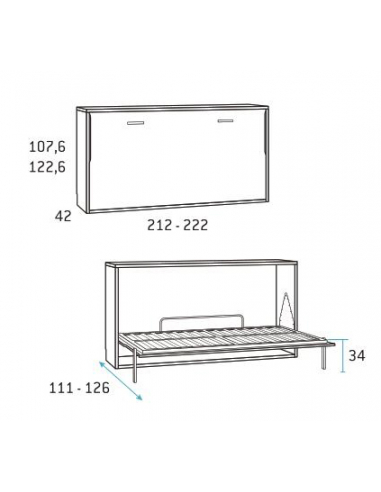 Cama abatible horizontal fondo 42