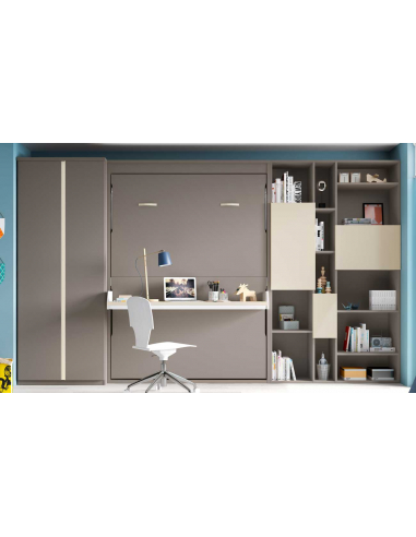 Cama abatible vertical ancha con...