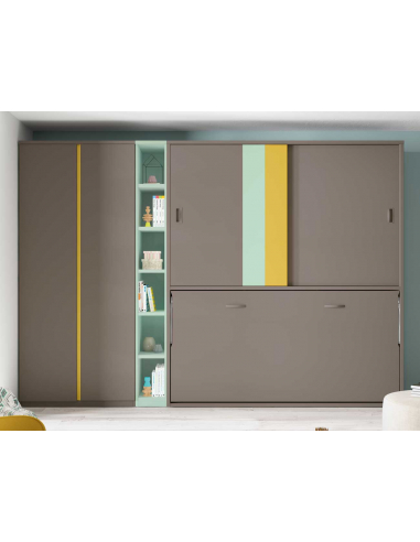 Cama abatible horizontal baja con...