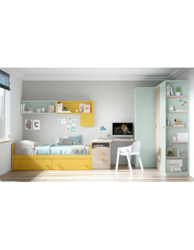 Nido con dos cajones ruedas