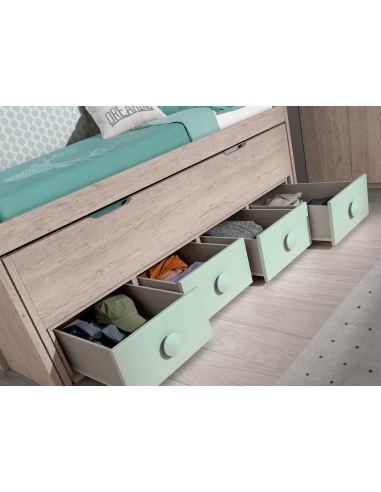 Compacto nido oculto ruedas y...