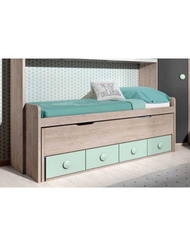 Compacto nido oculto ruedas y...