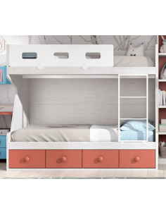 Cama litera con contenedores