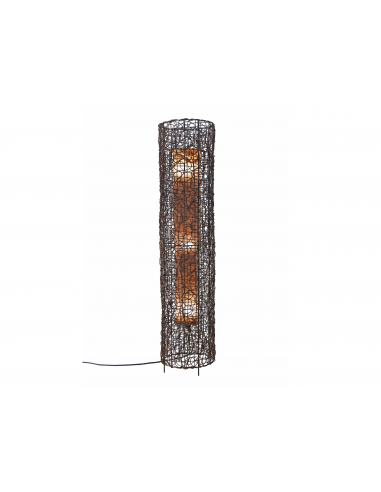 Lámpara pie rattán Kyoko marrón 140 cm