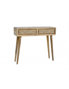 Consola Nori acacia y rattán 2