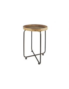 Mesa auxilar madera y metal 2