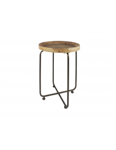 Mesa auxilar madera y metal